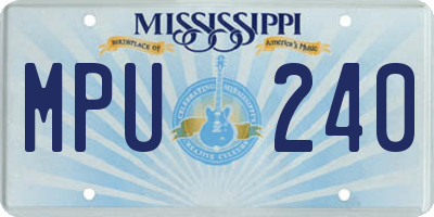 MS license plate MPU240