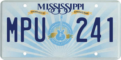 MS license plate MPU241