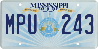 MS license plate MPU243