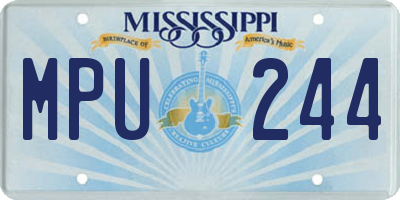 MS license plate MPU244