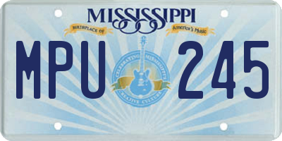 MS license plate MPU245