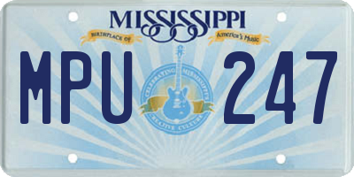 MS license plate MPU247