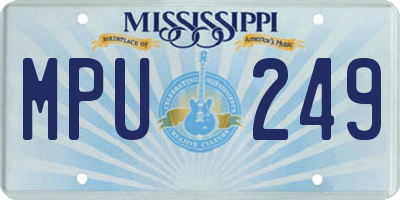 MS license plate MPU249