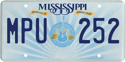 MS license plate MPU252