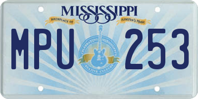 MS license plate MPU253