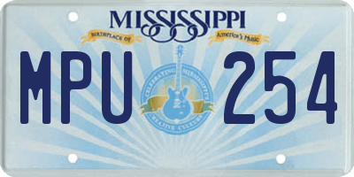 MS license plate MPU254