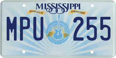 MS license plate MPU255