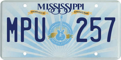 MS license plate MPU257