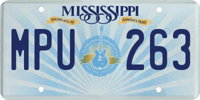 MS license plate MPU263