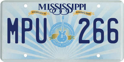 MS license plate MPU266