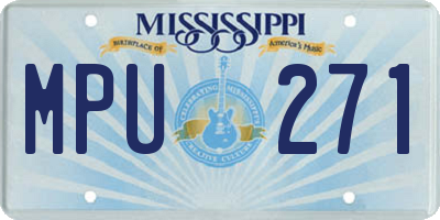MS license plate MPU271