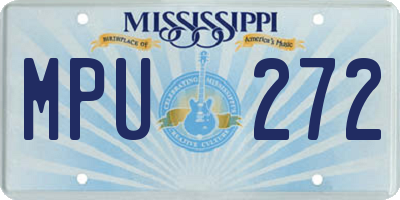 MS license plate MPU272