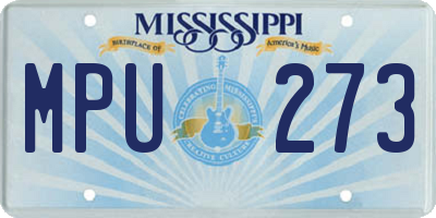 MS license plate MPU273