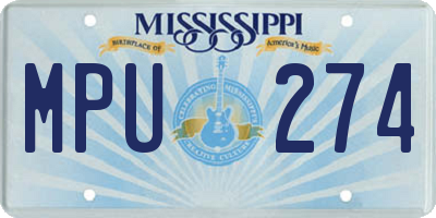 MS license plate MPU274