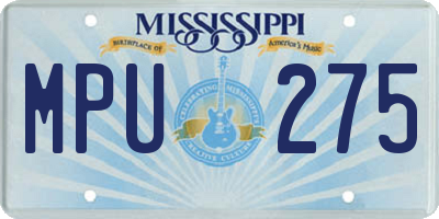MS license plate MPU275
