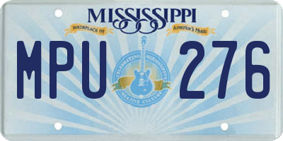 MS license plate MPU276