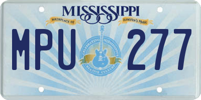 MS license plate MPU277