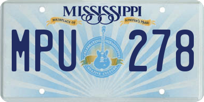 MS license plate MPU278