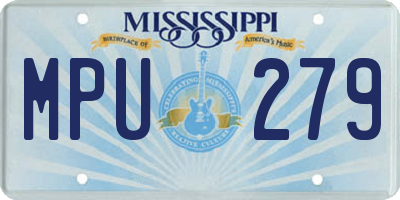 MS license plate MPU279