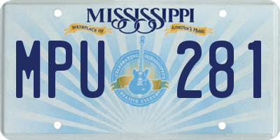 MS license plate MPU281