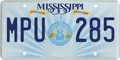 MS license plate MPU285