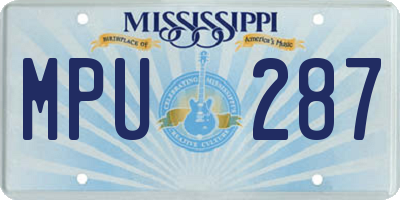 MS license plate MPU287