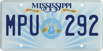 MS license plate MPU292