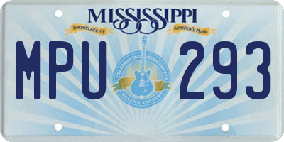 MS license plate MPU293