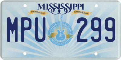 MS license plate MPU299