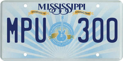 MS license plate MPU300