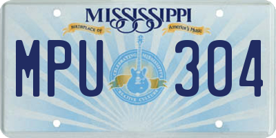 MS license plate MPU304
