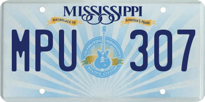 MS license plate MPU307