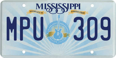 MS license plate MPU309