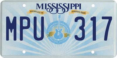 MS license plate MPU317