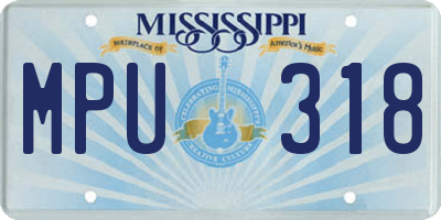 MS license plate MPU318