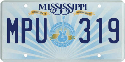MS license plate MPU319