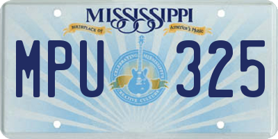 MS license plate MPU325