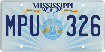 MS license plate MPU326
