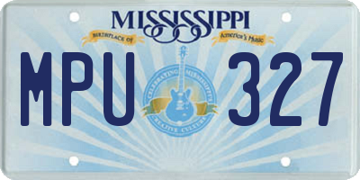 MS license plate MPU327