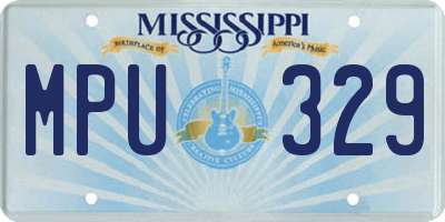 MS license plate MPU329