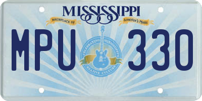 MS license plate MPU330