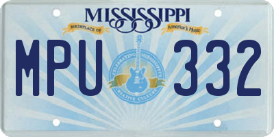 MS license plate MPU332