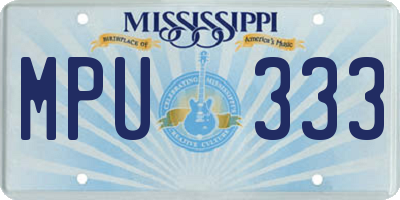 MS license plate MPU333