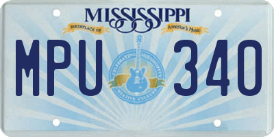 MS license plate MPU340