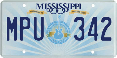MS license plate MPU342
