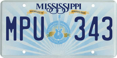 MS license plate MPU343