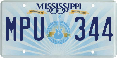 MS license plate MPU344
