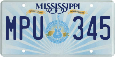 MS license plate MPU345