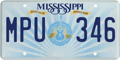 MS license plate MPU346