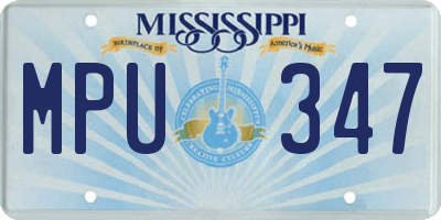 MS license plate MPU347